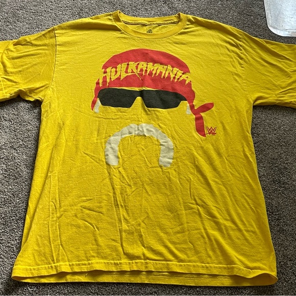 WWE Other - WWE 2015 Officially Licensed Hulkmania Hulk Hogan T Shirt Yellow Wrestling WWF